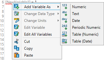 Add Variable As